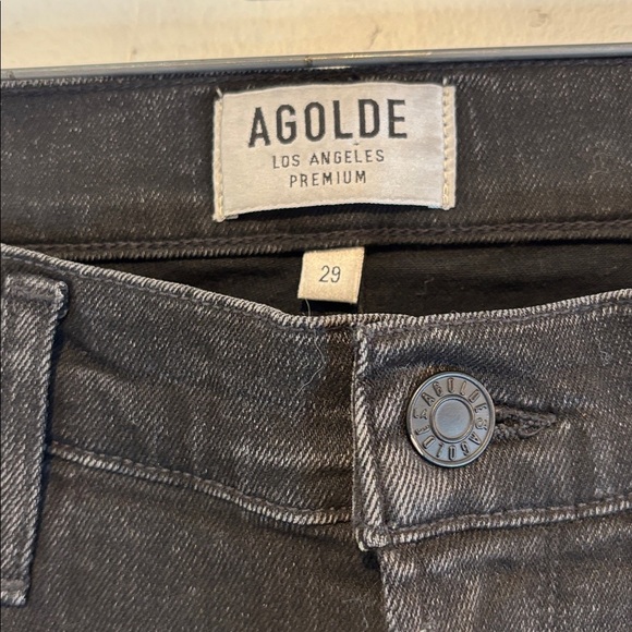 Agolde Sophie High Rise Faded Black Ankle Skinny Crop Jeans Size 29 Women's - Picture 5 of 10